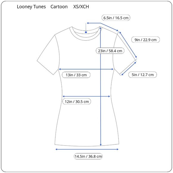 Looney Tunes XS/XCH Cotton/Polyester Thats All Folks Cartoon Cast Youth Shirt - Picture 2 of 11